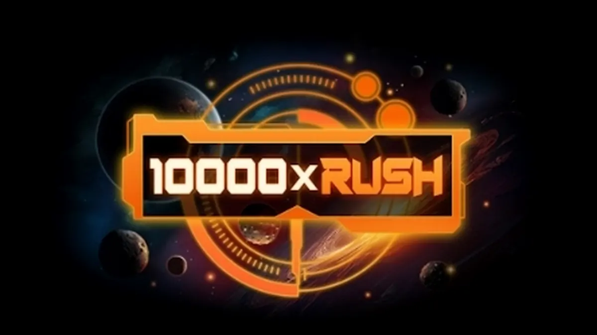 Tampilan antarmuka slot 10000 x Rush dengan desain minimalis
